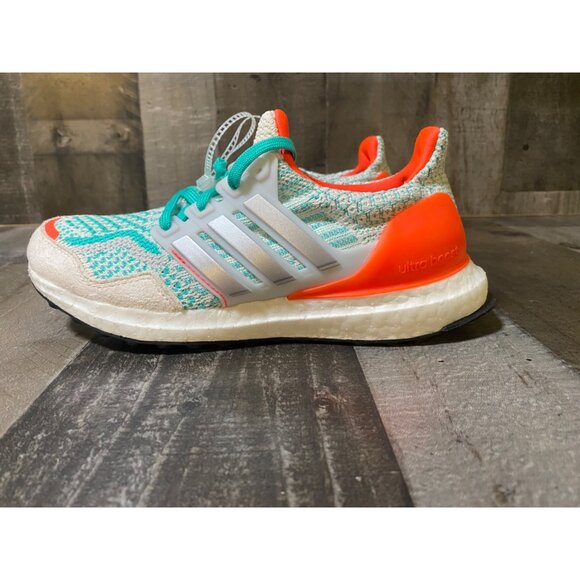 KID'S Adidas SIZE 4Y  UltraBoost 5.0 DNA J White Mint Rush GZ3997 NEW - Picture 7 of 12